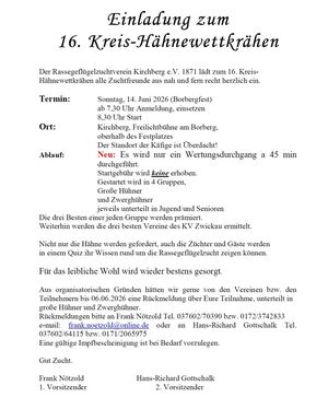 Kreis-Hähnewettkrähen 2026